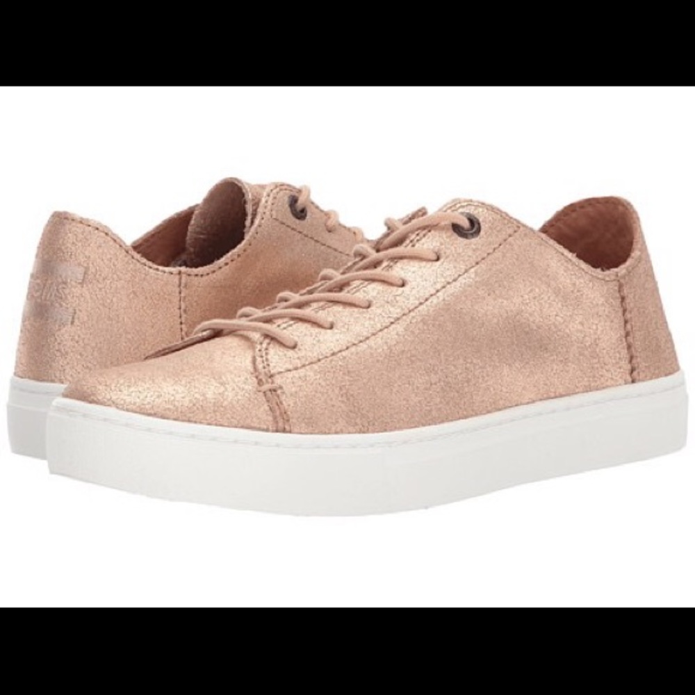 TOMS Gold Lenox Leather Sneakers